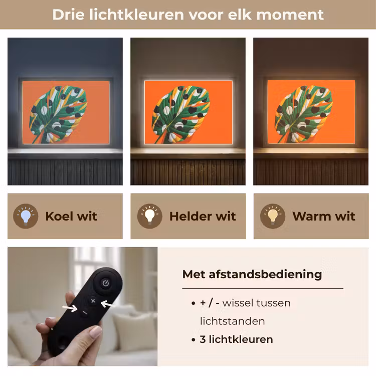 Lightbox - Wandlamp - Blad - Oranje - Stippen - Kleurrijk — 8