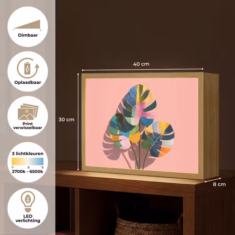 Lightbox - Wandlamp - Bladeren - Geschilderd - Vlakken - Kleurrijk — 10