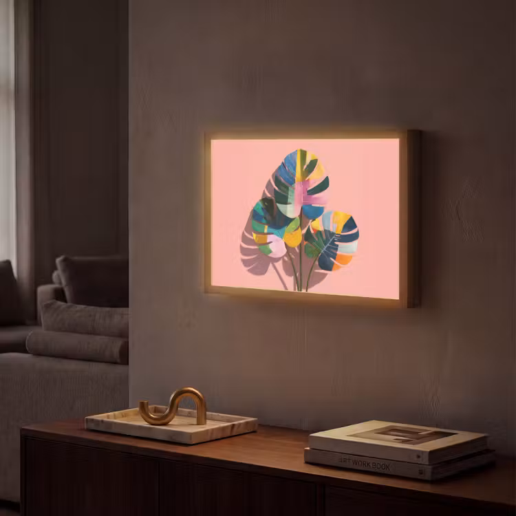 Lightbox - Wandlamp - Bladeren - Geschilderd - Vlakken - Kleurrijk — 2