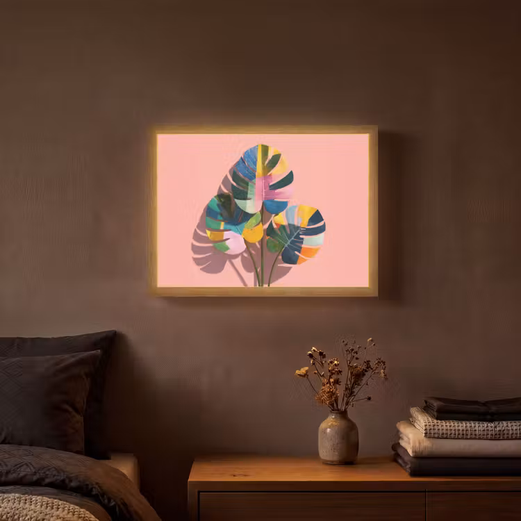 Lightbox - Wandlamp - Bladeren - Geschilderd - Vlakken - Kleurrijk — 3