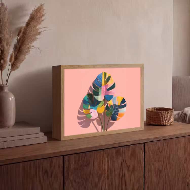 Lightbox - Wandlamp - Bladeren - Geschilderd - Vlakken - Kleurrijk — 4