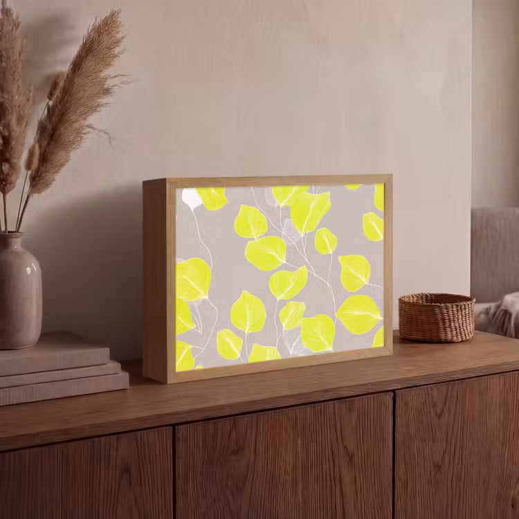 Lightbox - Wandlamp - Bladeren - Neon - Geel - Lijnen — 4