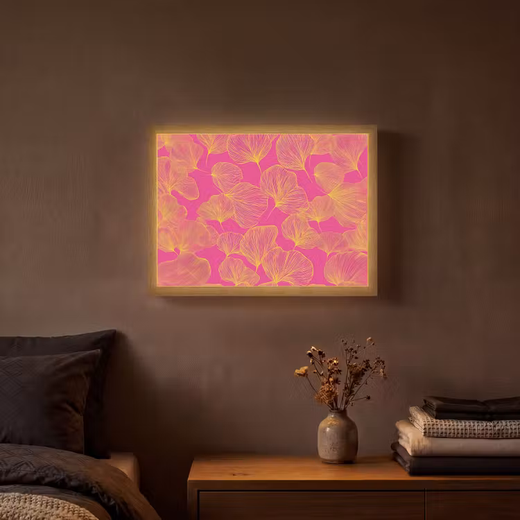 Lightbox - Wandlamp - Bladeren - Nerven - Grafisch - Roze — 3