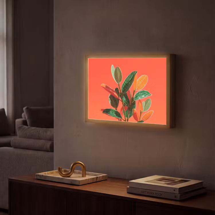 Lightbox - Wandlamp - Bladeren - Nerven - Oranje - Structuur — 2