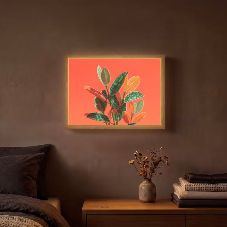 Lightbox - Wandlamp - Bladeren - Nerven - Oranje - Structuur — 3