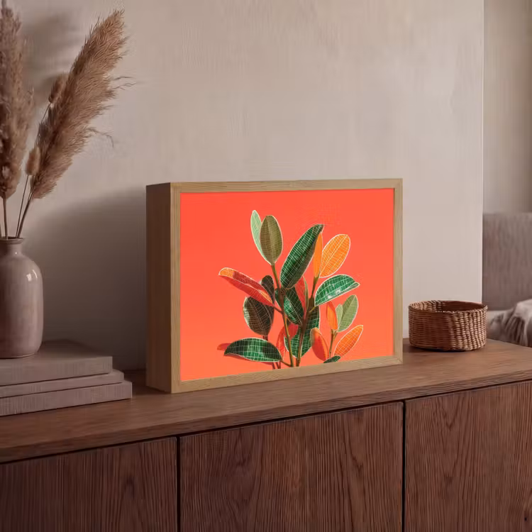 Lightbox - Wandlamp - Bladeren - Nerven - Oranje - Structuur — 4