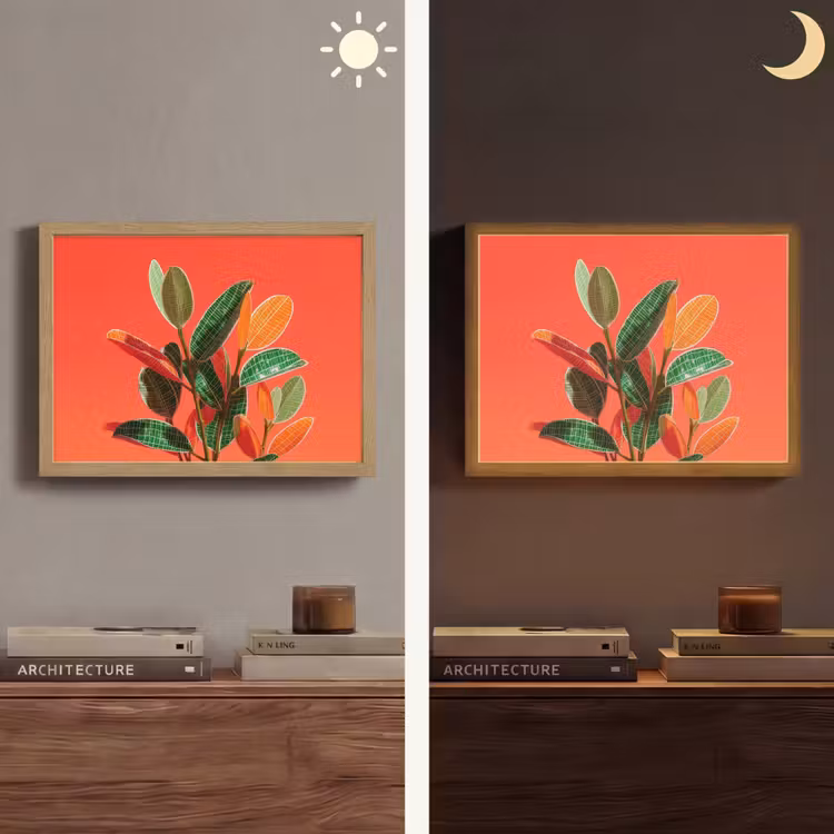 Lightbox - Wandlamp - Bladeren - Nerven - Oranje - Structuur — 6