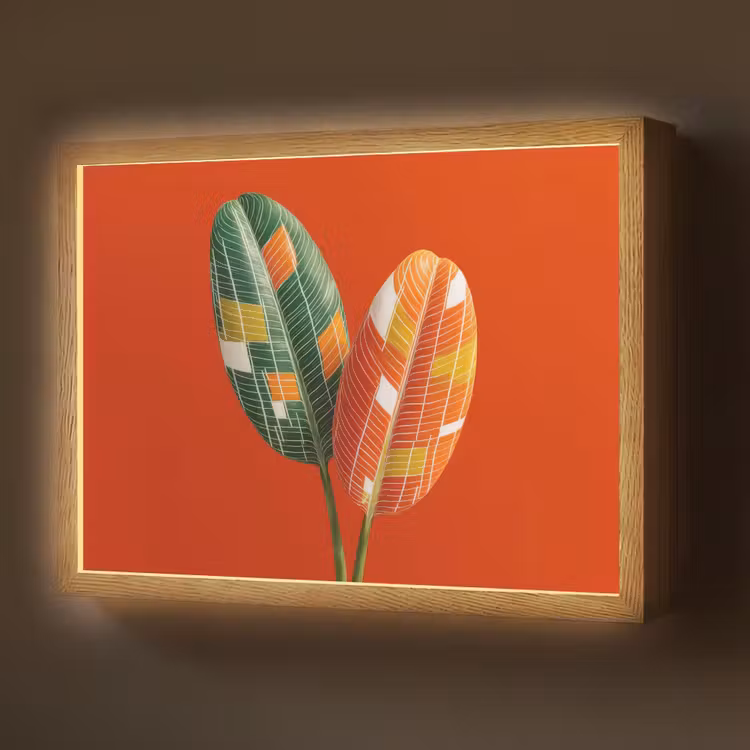 Lightbox - Wandlamp - Bladeren - Ovaal - Mozaïek - Patroon — 1