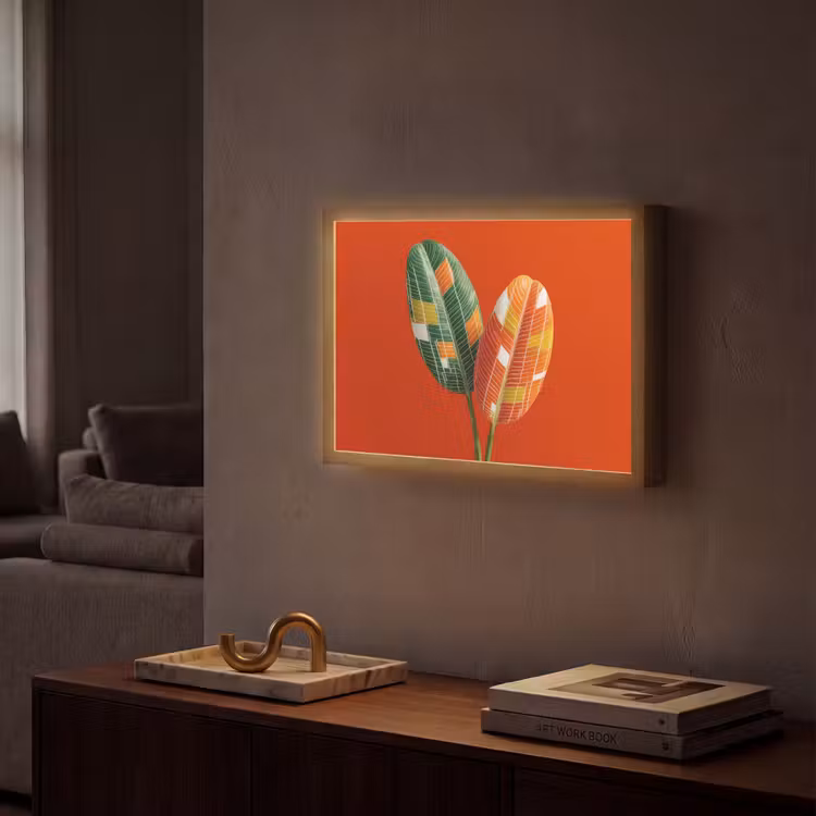 Lightbox - Wandlamp - Bladeren - Ovaal - Mozaïek - Patroon — 2