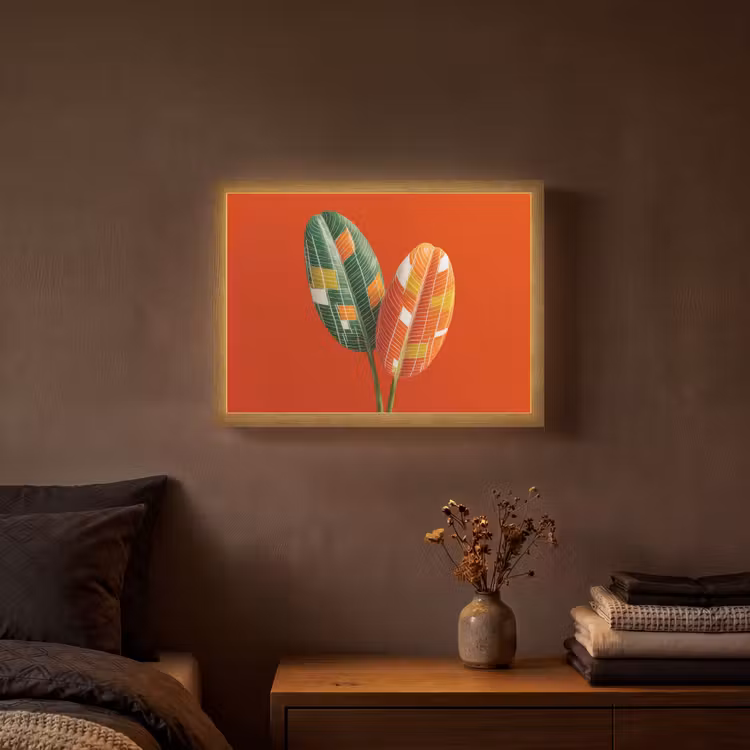 Lightbox - Wandlamp - Bladeren - Ovaal - Mozaïek - Patroon — 3