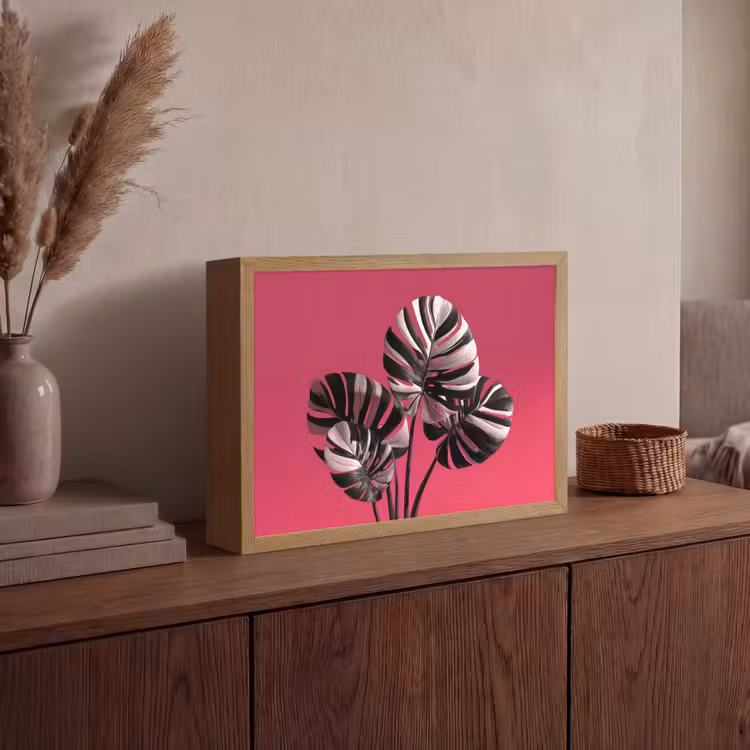 Lightbox - Wandlamp - Bladeren - Rond - Roze — 4