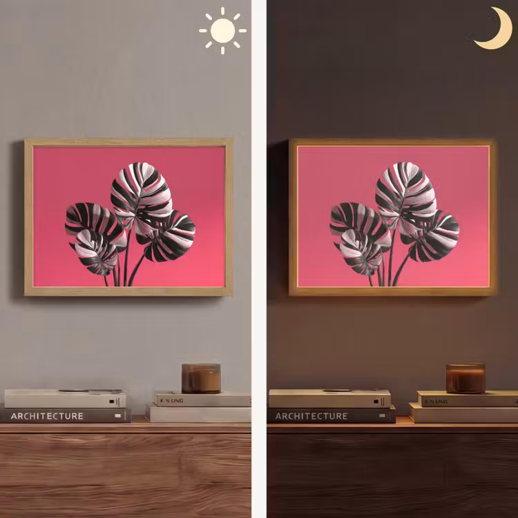 Lightbox - Wandlamp - Bladeren - Rond - Roze — 6
