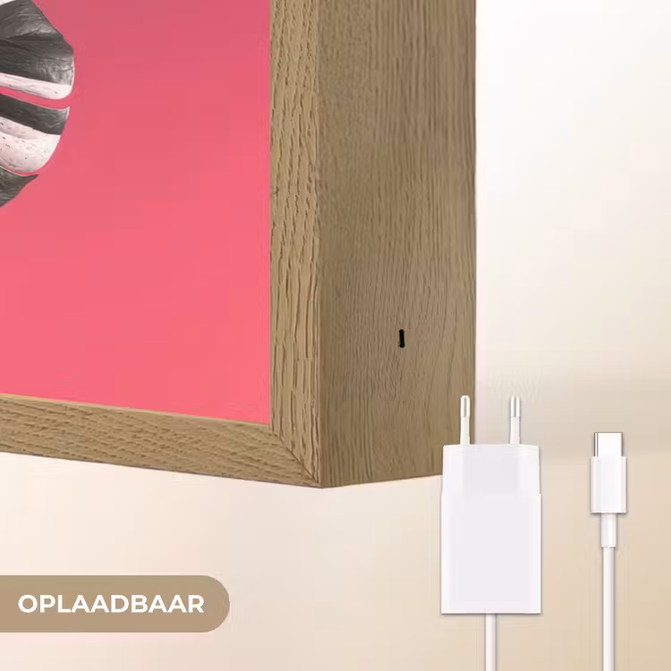 Lightbox - Wandlamp - Bladeren - Rond - Roze — 7