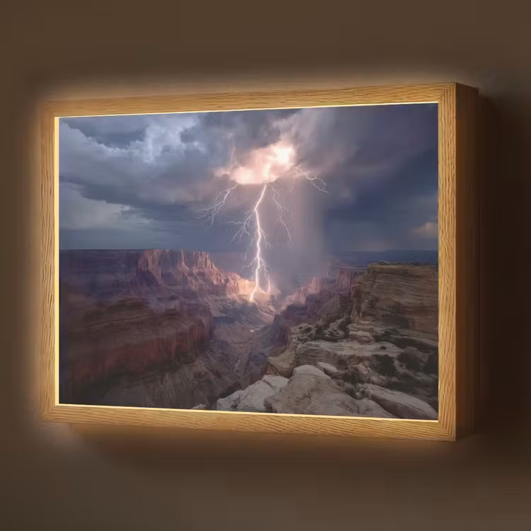Lightbox - Wandlamp - Bliksem - Wolken - Canyon — 1