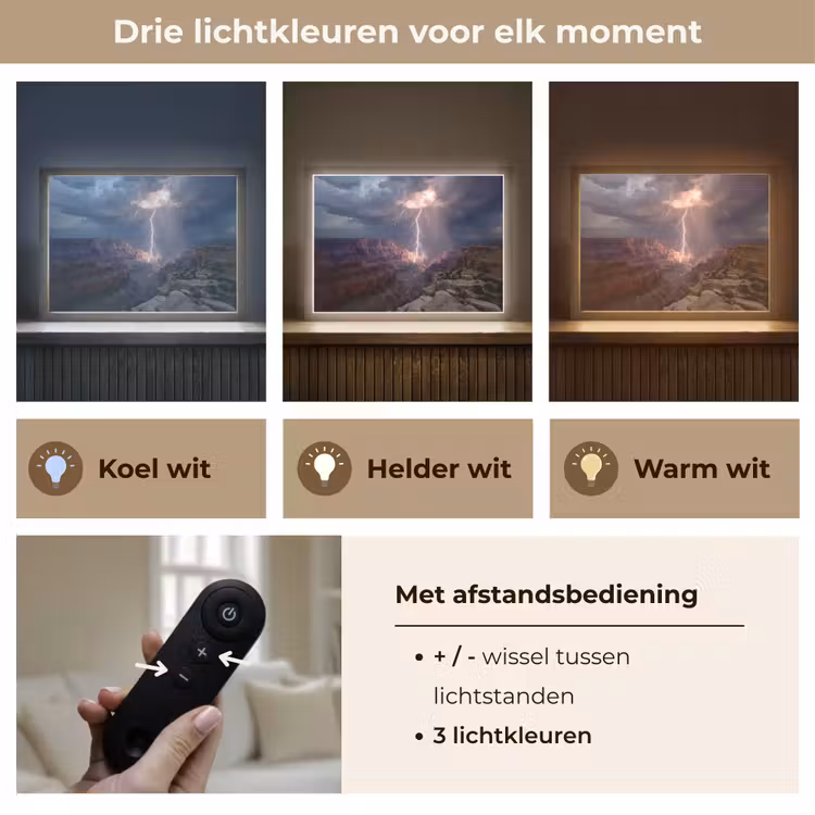 Lightbox - Wandlamp - Bliksem - Wolken - Canyon — 8