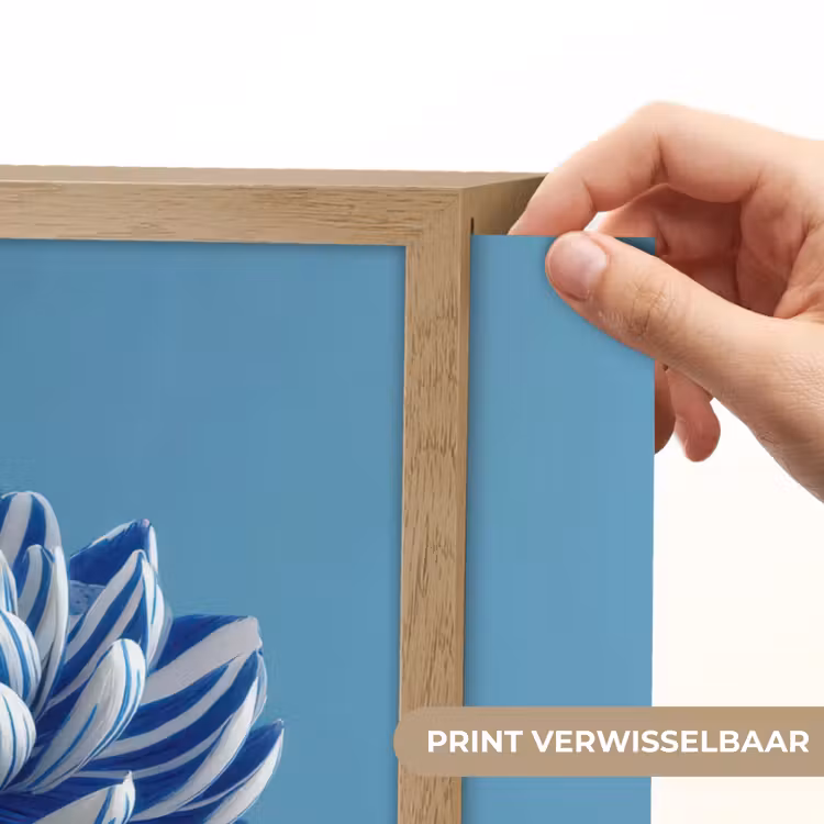 Lightbox - Wandlamp - Bloem - Blauw - Bloemblaadjes - Streepjes — 5