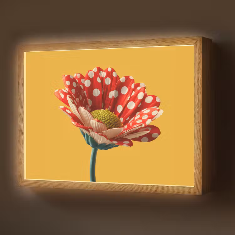 Lightbox - Wandlamp - Bloem - Rood - Stippen — 1