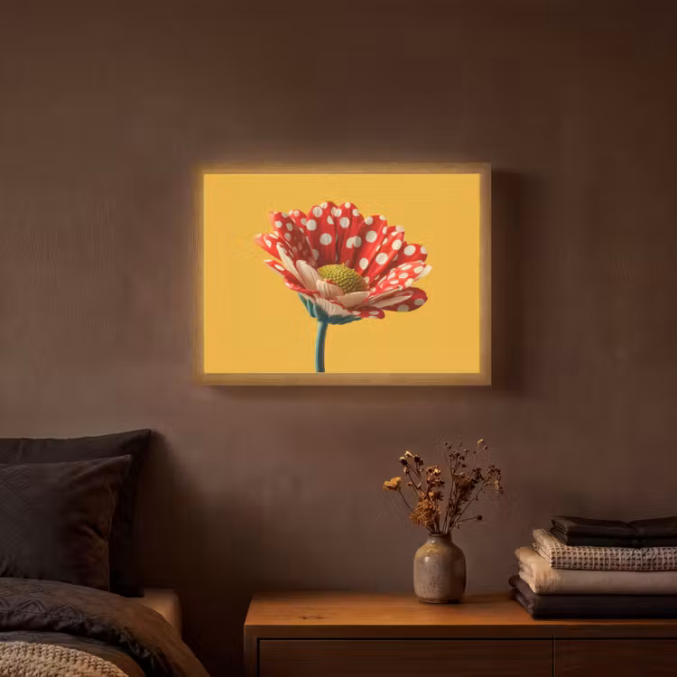 Lightbox - Wandlamp - Bloem - Rood - Stippen — 3