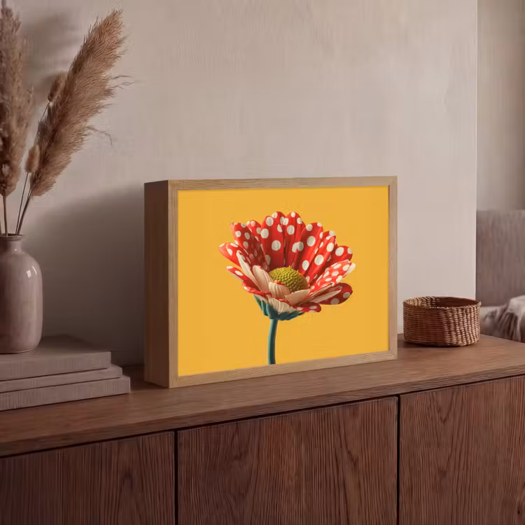 Lightbox - Wandlamp - Bloem - Rood - Stippen — 4