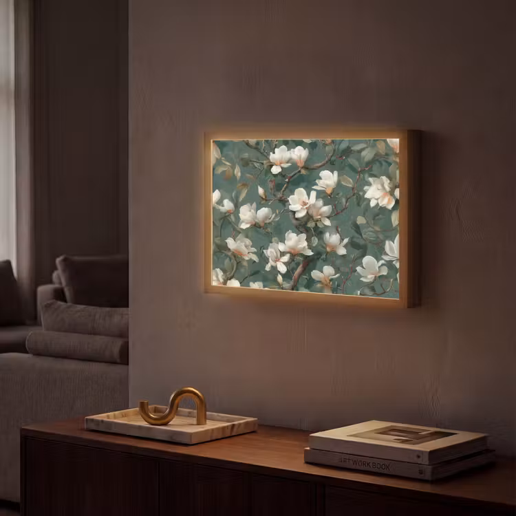Lightbox - Wandlamp - Bloemen - Takken - Wit - Klassiek — 2