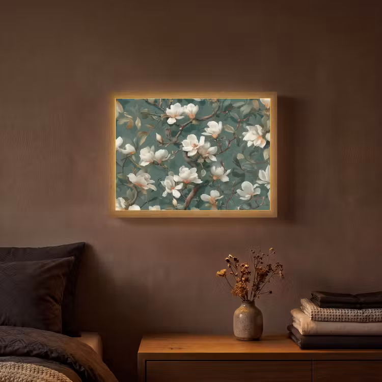 Lightbox - Wandlamp - Bloemen - Takken - Wit - Klassiek — 3