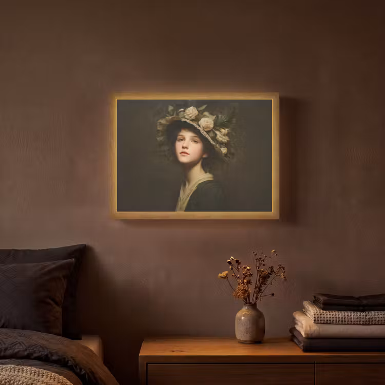 Lightbox - Wandlamp - Bloemenhoed - Portret - Vrouw — 3