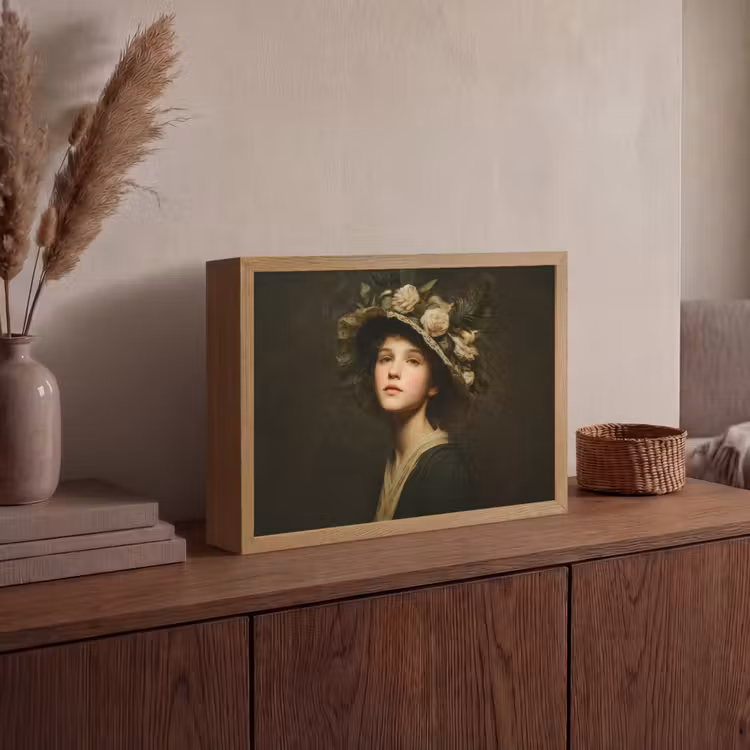 Lightbox - Wandlamp - Bloemenhoed - Portret - Vrouw — 4