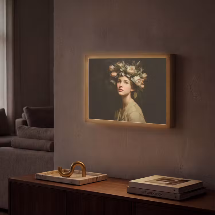 Lightbox - Wandlamp - Bloemenstilte - Vrouw - Portret — 2
