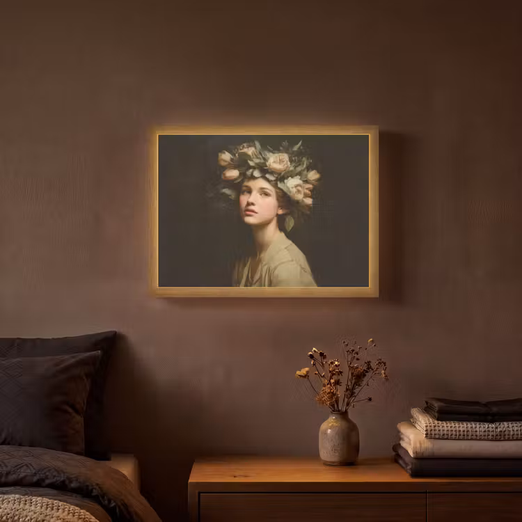 Lightbox - Wandlamp - Bloemenstilte - Vrouw - Portret — 3