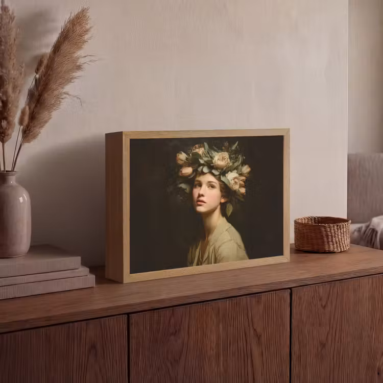 Lightbox - Wandlamp - Bloemenstilte - Vrouw - Portret — 4