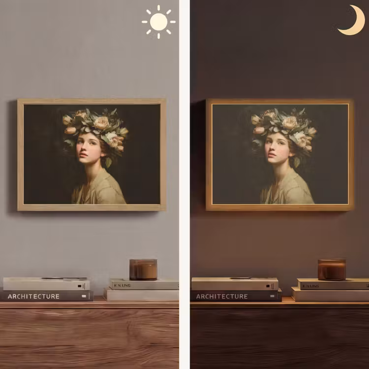 Lightbox - Wandlamp - Bloemenstilte - Vrouw - Portret — 6