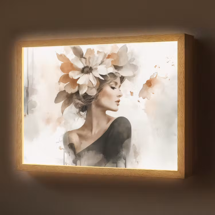 Lightbox - Wandlamp - Bloesem - Portret - Gezicht — 1