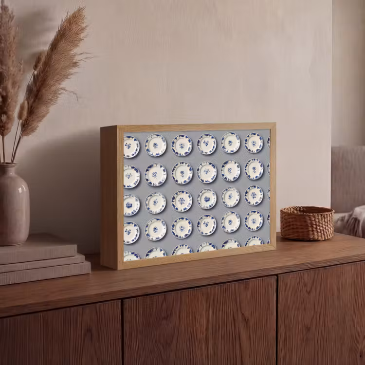 Lightbox - Wandlamp - Borden - Bloemen - Blauw - Wit — 4
