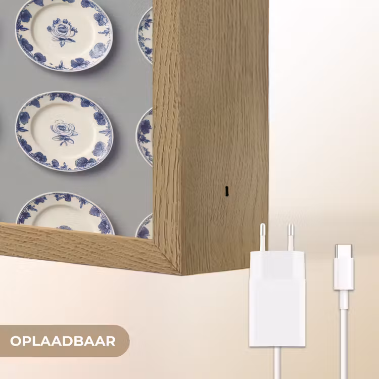 Lightbox - Wandlamp - Borden - Bloemen - Blauw - Wit — 7