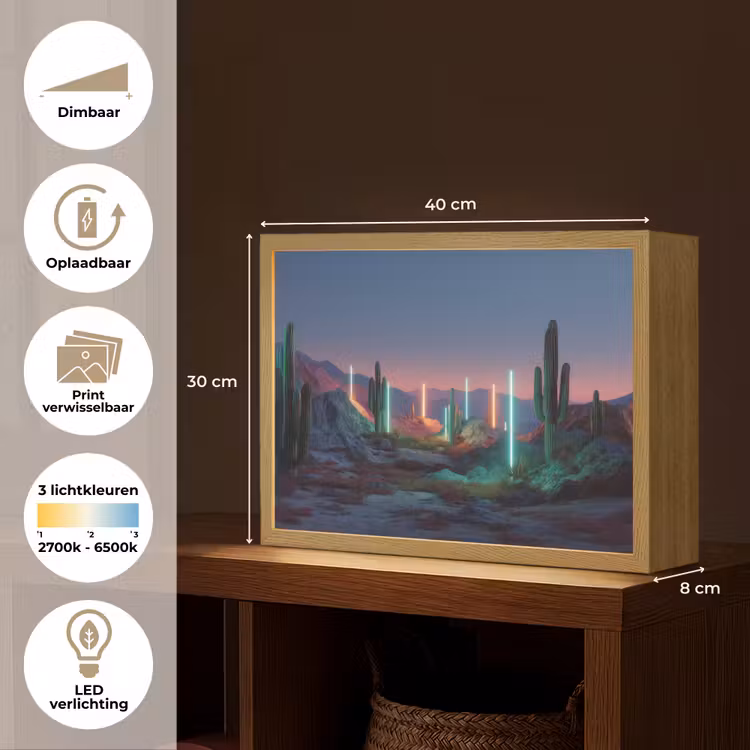 Lightbox - Wandlamp - Cactus - Lichtzuilen - Zonsondergang — 10