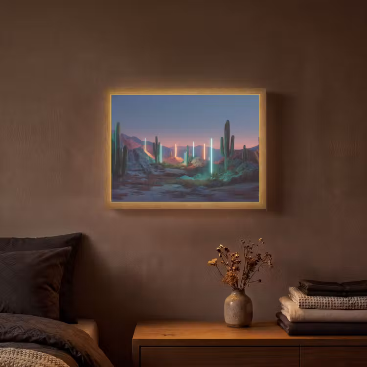 Lightbox - Wandlamp - Cactus - Lichtzuilen - Zonsondergang — 3