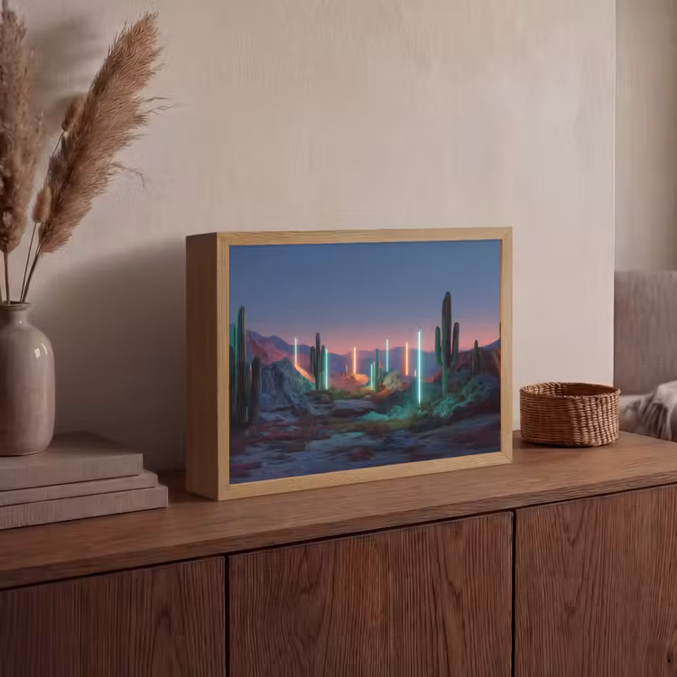 Lightbox - Wandlamp - Cactus - Lichtzuilen - Zonsondergang — 4