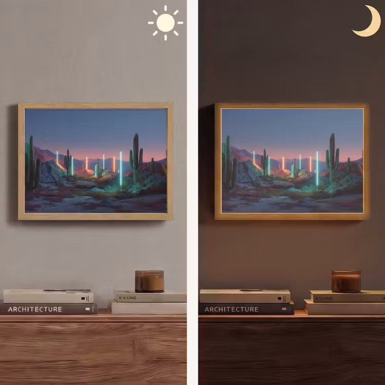 Lightbox - Wandlamp - Cactus - Lichtzuilen - Zonsondergang — 6