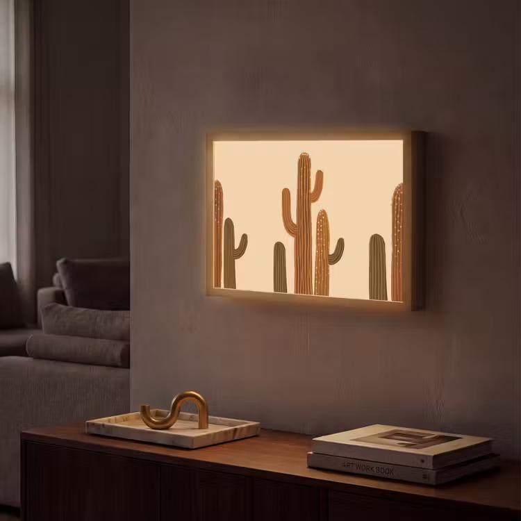 Lightbox - Wandlamp - Cactus - Woestijn - Zand - Bruin — 2