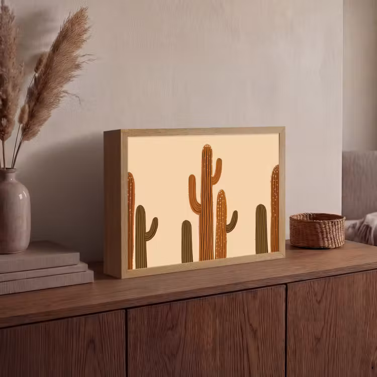 Lightbox - Wandlamp - Cactus - Woestijn - Zand - Bruin — 4