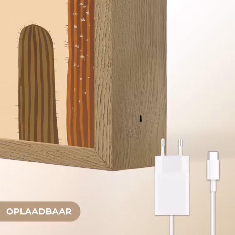 Lightbox - Wandlamp - Cactus - Woestijn - Zand - Bruin — 7