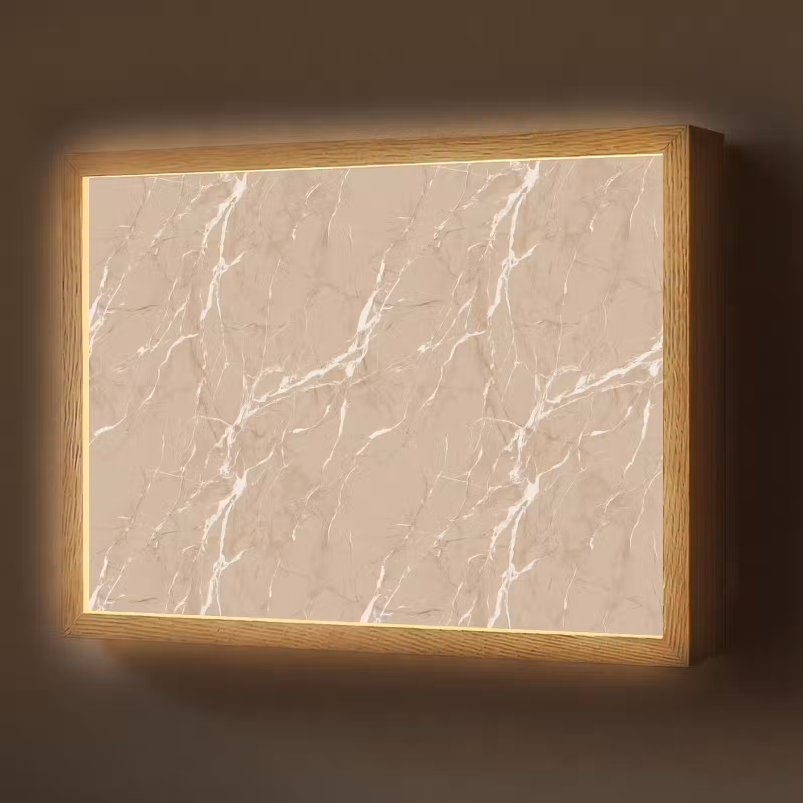 Lightbox - Wandlamp - Beige - Marmer - Organisch - Wit — 1