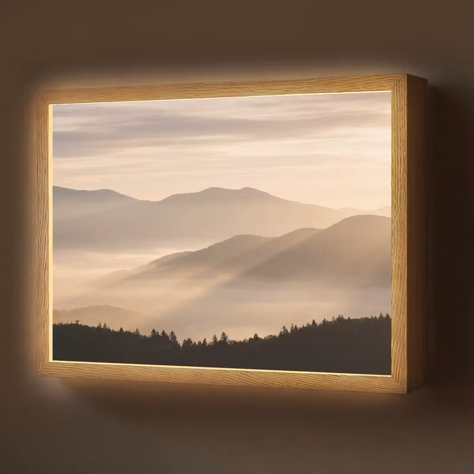 Lightbox - Wandlamp - Bergen - Mist - Zonnestralen — 1