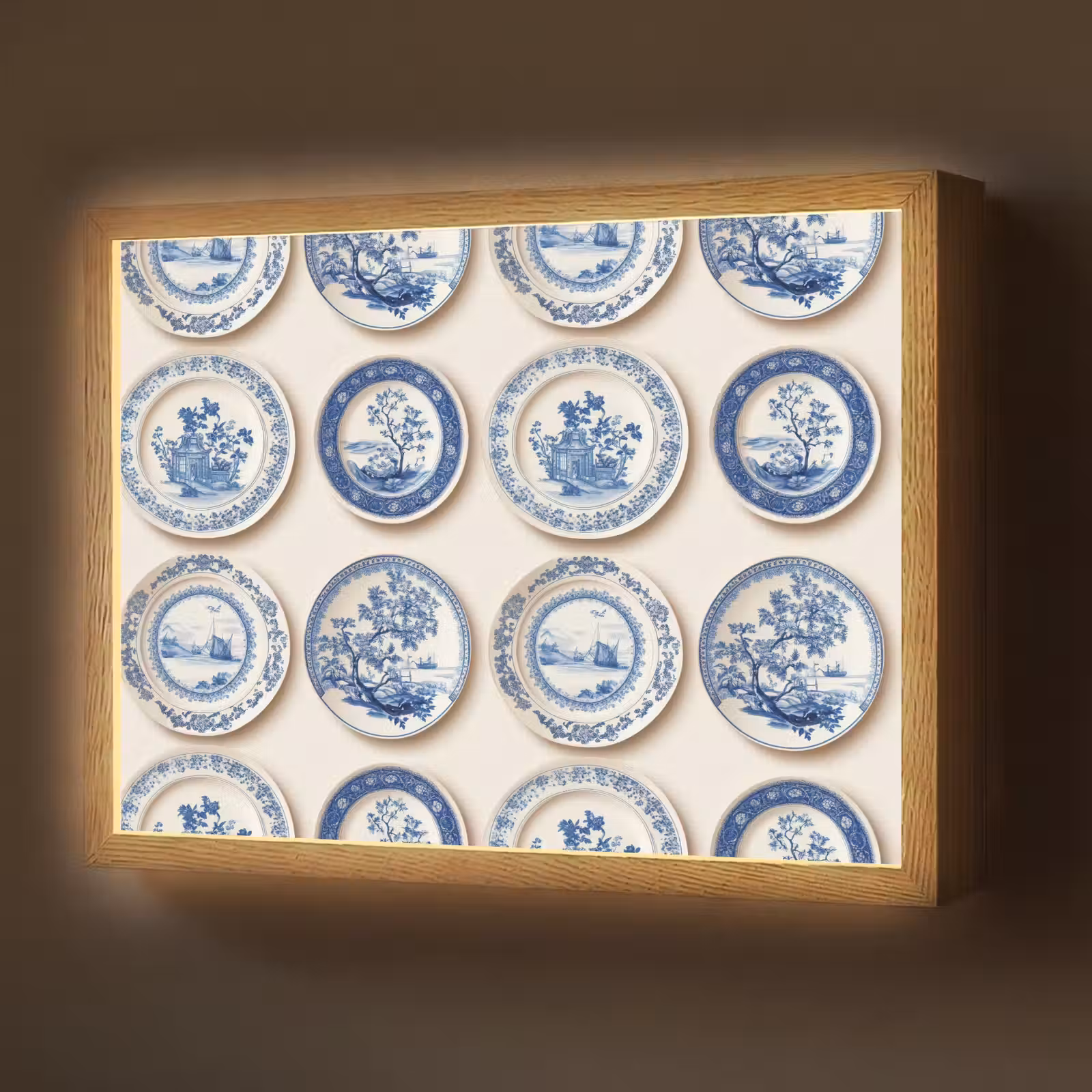 Lightbox - Wandlamp - Borden - Bomen - Planten - Blauw — 1