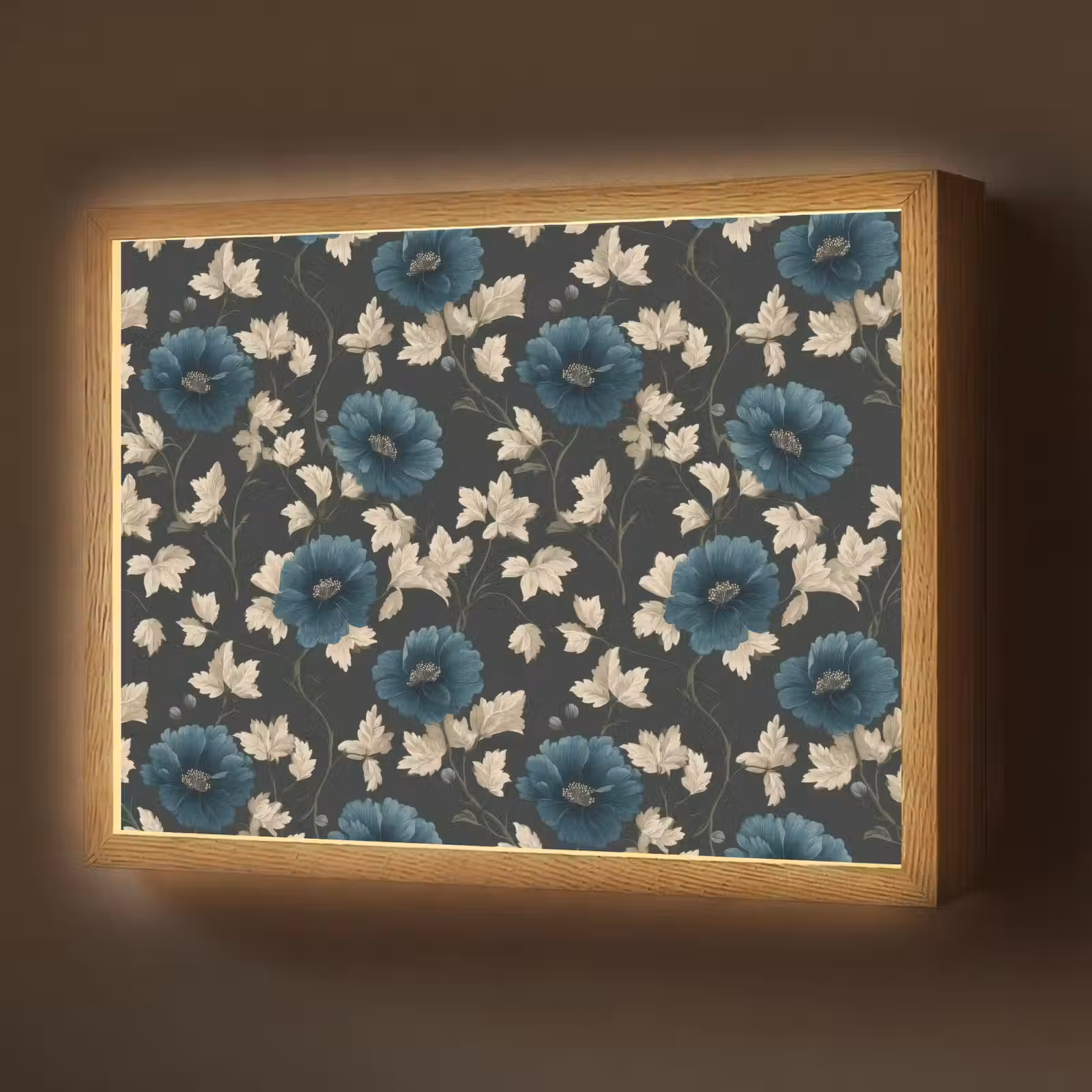 Lightbox - Wandlamp - Botanisch - Bloemen - Blauw — 1