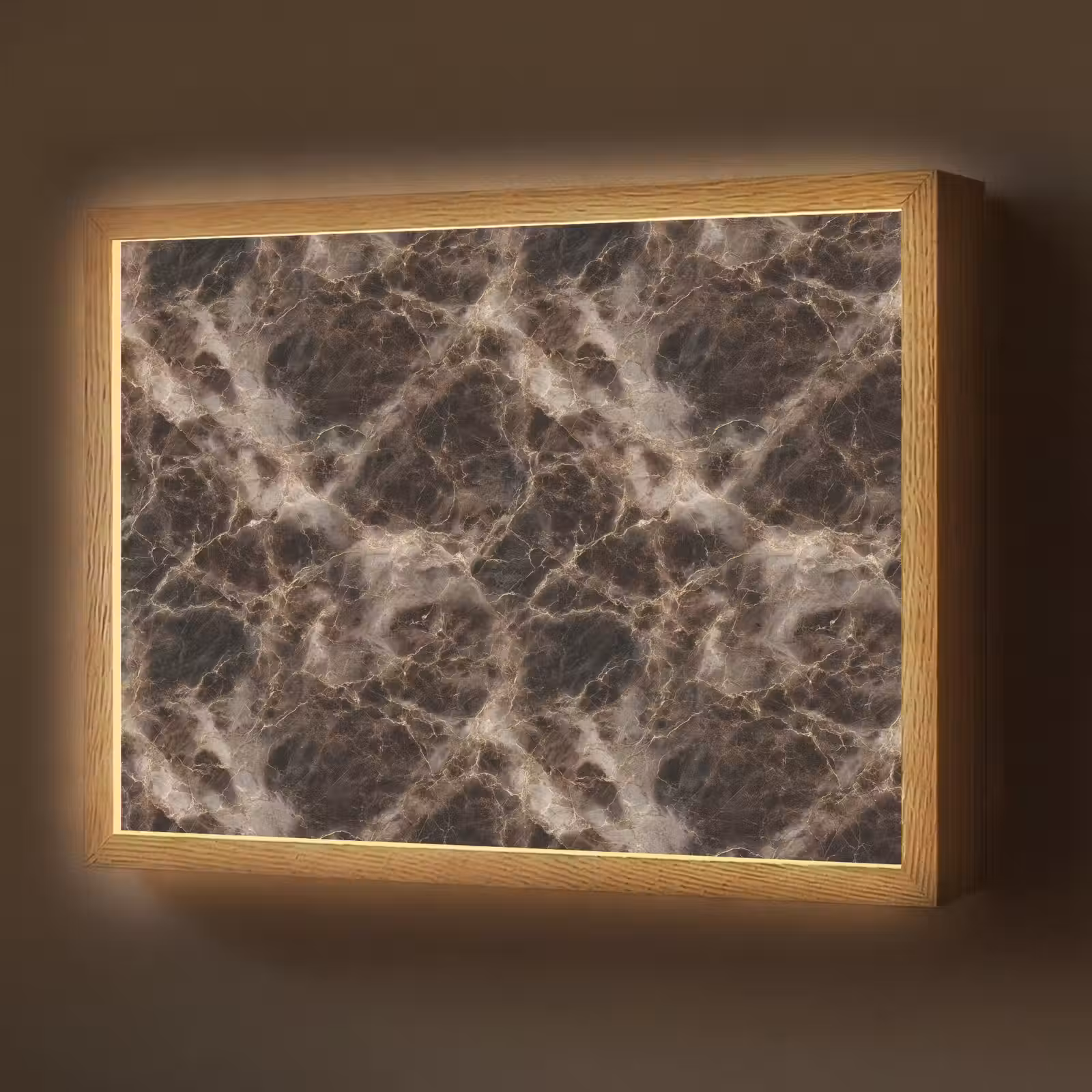Lightbox - Wandlamp - Bruin - Goud - Marmer — 1