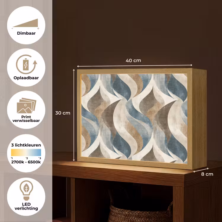 Lightbox - Wandlamp - Abstract - Golven - Kleurrijk — 10