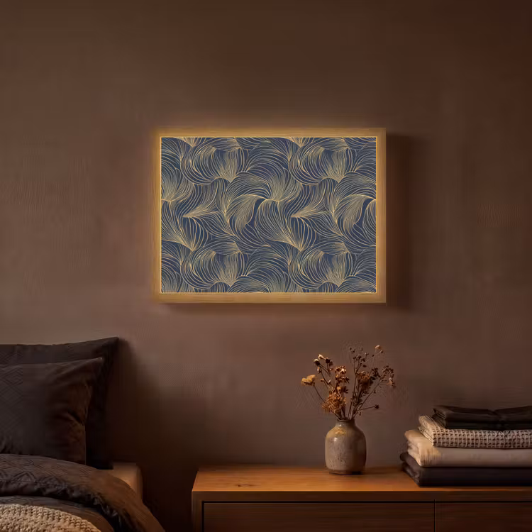 Lightbox - Wandlamp - Abstract - Lijnen - Blauw - Goud — 3