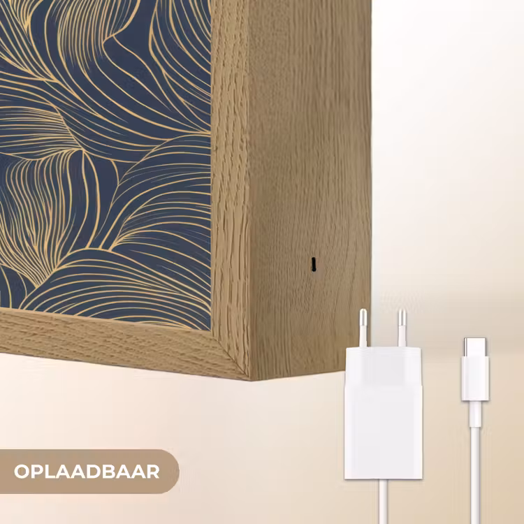 Lightbox - Wandlamp - Abstract - Lijnen - Blauw - Goud — 7