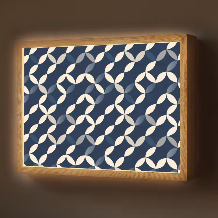Lightbox - Wandlamp - Abstract - Patroon - Blauw — 1